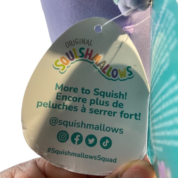 Squishmallows Anjali the Elephant Plush 7” Tie-Dye Ears Flower Clip 2023 - Picture 11 of 16